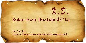 Kukoricza Dezideráta névjegykártya